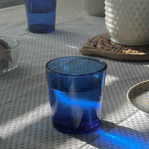 Libbey High Ball Whiskey Glass, Cobalt Blue, Set of 6 Cocktail Glasses - Picture 3 of 9